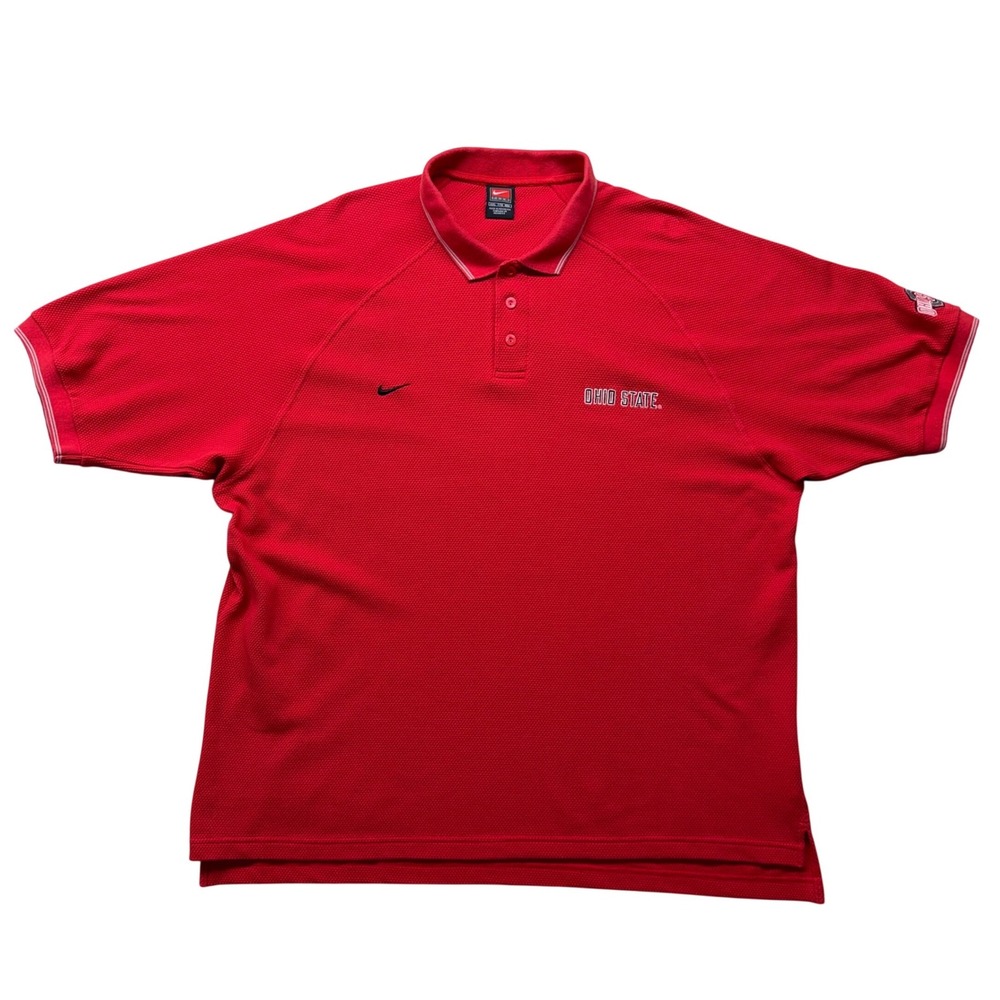 Nike Team Ohio State Buckeyes Polo Shirt Mens XXL Red Short Sleeve Embroidered - Picture 2 of 11